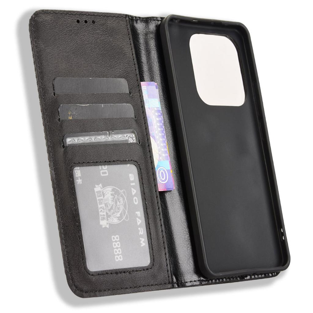 For Xiaomi Redmi Note 14 5G Leather Case Wallet Stand Retro Texture Phone Cover