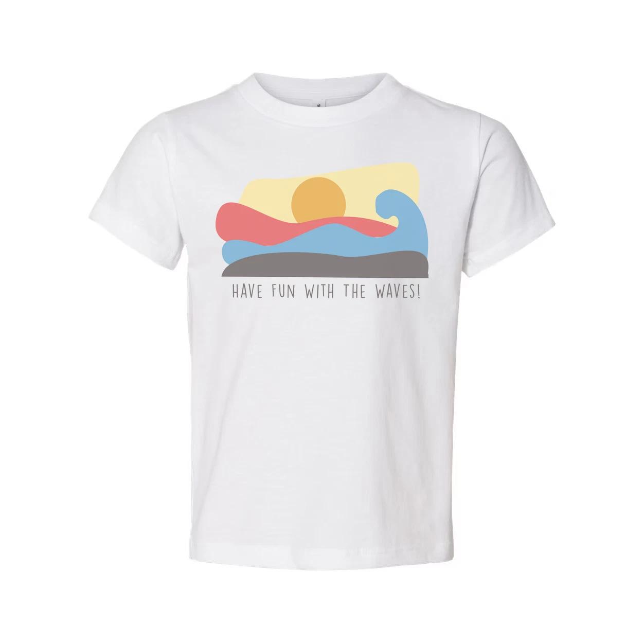 

Unisex Surf Wave Graphic T Shirt With Pastel Sunset Have Fun With The Waves Moti XL