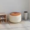Round Padded Stool Space-Saving Round Padded Footstool Entryway Shoe Stool Sturdy & Long-Lasting Low Leather Footstool Easy To