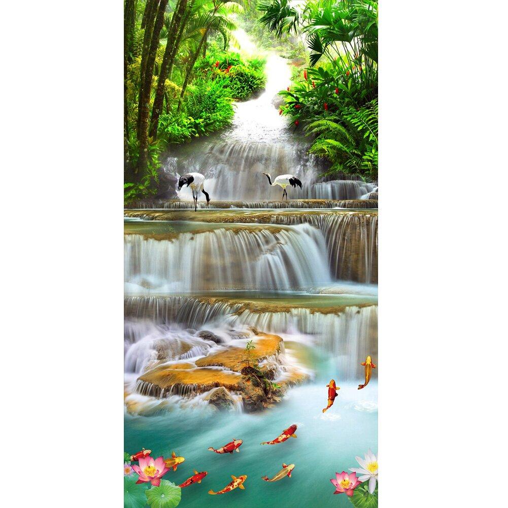 DIY Diamond Painting Waterfall Landscape Full Round Drill Diamond Embroidery Mosaic Cross Stitch Mountain Wall Art Home Decor
