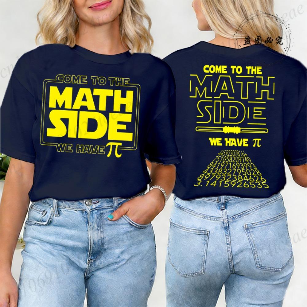 Math Pi Printed T-Shirts for Women Math Teacher Tee Tops Unisex Clothing Short Sleeve Women's Clothing