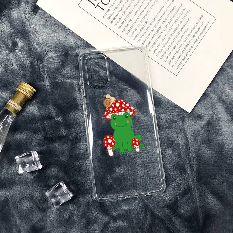 Grzyb żaba kreskówka słodki Etui na telefon Przezroczyste miękkie Dla iphone 12 11 13 7 8 6 s plus x xs xr pro max mini