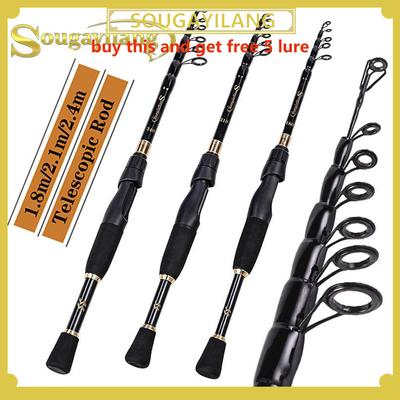 Telescopic Fishing Rod 1.8-2.4M 99%Carbon Fiber Lure Fishing Pole for Travel Outdoor Bass Carp Pesca