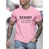 Binary It's As Easy As 01,10,11 Funny Printing Men T-Shirts Breathable Tee Clothes Summer Streetwear Tops Oversized Short Sleeve
