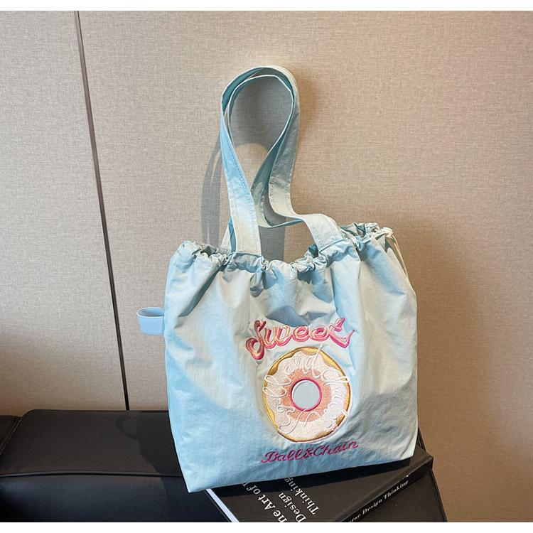 Embroidery Donut Nylon Bag Women's New Fashion Cartoon Commuter Bag Shoulder Handbag