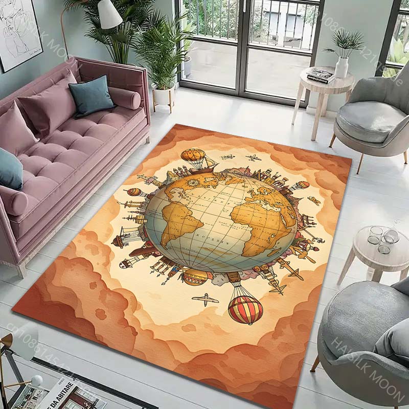 Interesting Planet Exploration Carpet for Living Room Bedroom Bathroom Mat Creative Doormat Sofa Home Decor Large Size