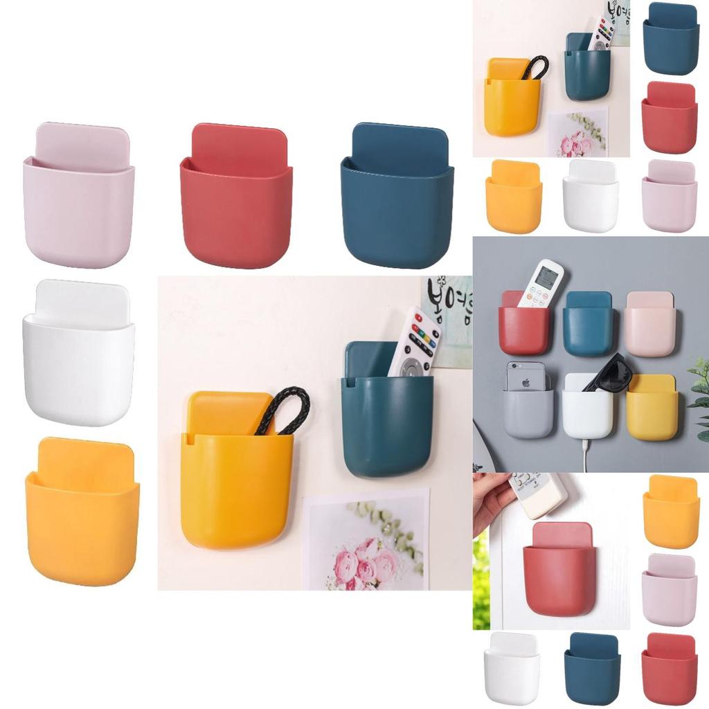 Wall-mounted Smart Tv Remote Control Holder Pp Material Stick-on Multi-functional Storage Box