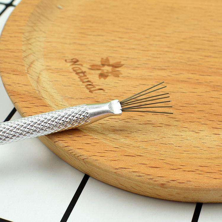 Ultraleichtes Polymer Clay Formset: 7 Nadeln mit Texturbürste