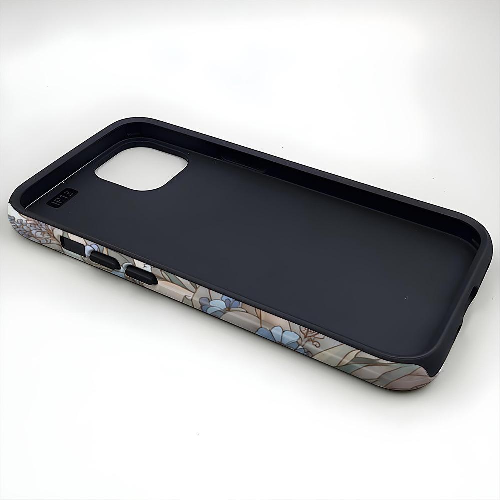 Popular retro wind color window flower mobile phone case iPhone16 anti-drop two-in-one film case Apple 17pm