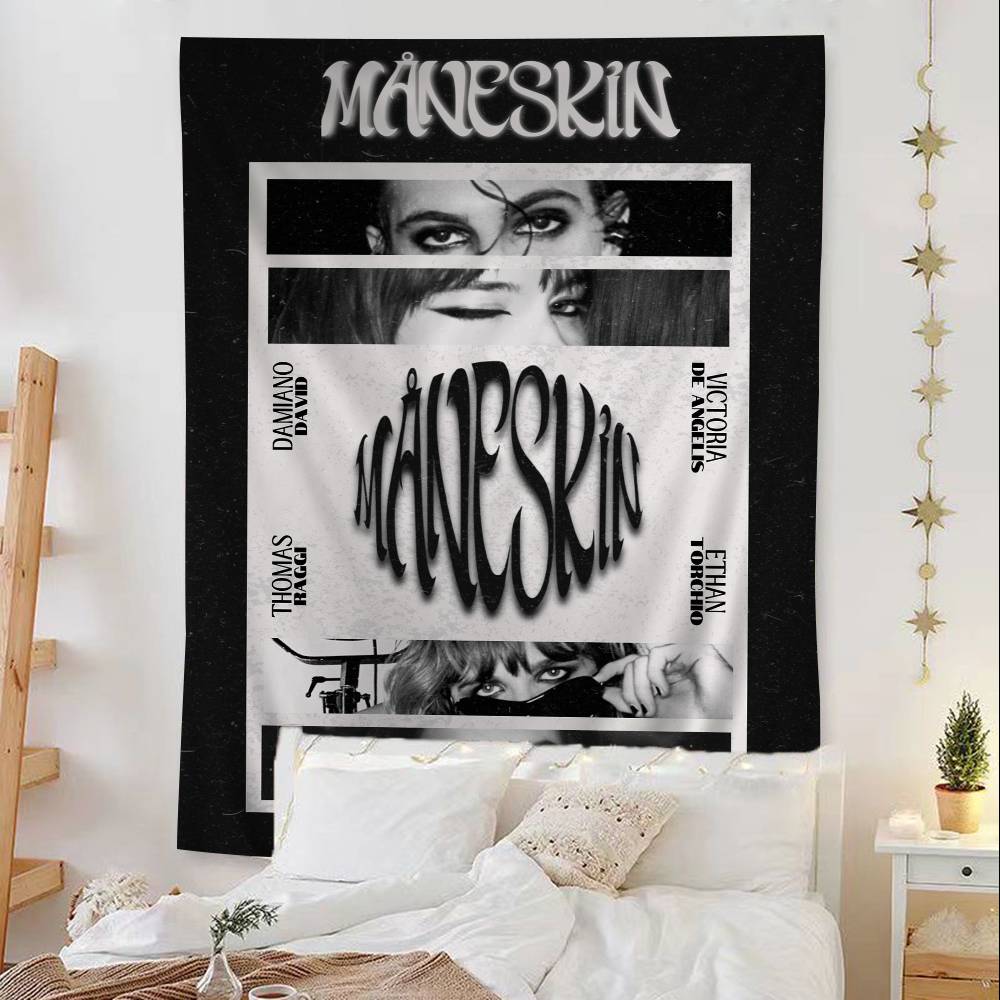 MManeskin Band Chart Tapestry Home Decoration Hippie Bohemian Decoration Divination Wall Hanging Home Decor