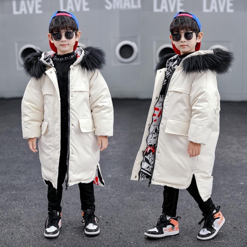 4-14 Years Boys' Winter Down Cotton-padded Jacket Children's Mid-length Thickened Jacket