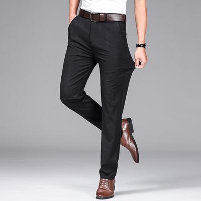 Leichte, atmungsaktive, leicht elastische, weiche und bequeme Business-Freizeithose aus Eisseide für Herren mit hoher Taille und kleinem, geradem Bein