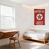 Vintage Texaco Motor Oil Metal Tin Sign Rusty Red Background Retro Advertising Plaque Home Bar Man Cave Decor with 'MOTOR OIL' '