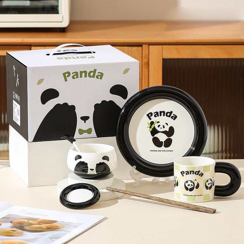 Little Panda Ceramic 6-Piece Solo Dinnerware Set