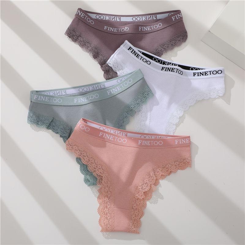 M-2XL Women Lace Briefs Sexy Low Rise Hollow Out Panties Female Letter Belt Brazil Underwear Girls Plus Size Panty Lingerie New
