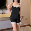 Sexy pajamas women's ice silk summer thin new lace pure desire wind suspender shorts silk loungewear