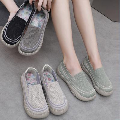 Women's Thick Soled Non Slip Casual Shoes with Soft Sole, Comfortable Single Shoe, Easy To Step On, Mom's Shoes