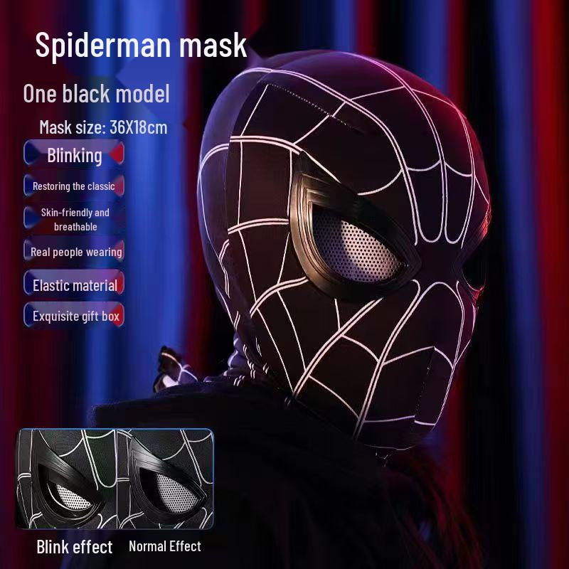 Spider-Man Movable Eye Light-Up Cosplay Mask for Halloween