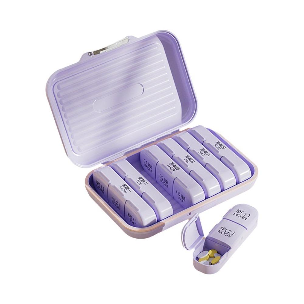 Large Capacity 7 Day Pill Box Sealed Pill Storage Box Portable Pill Container  Office