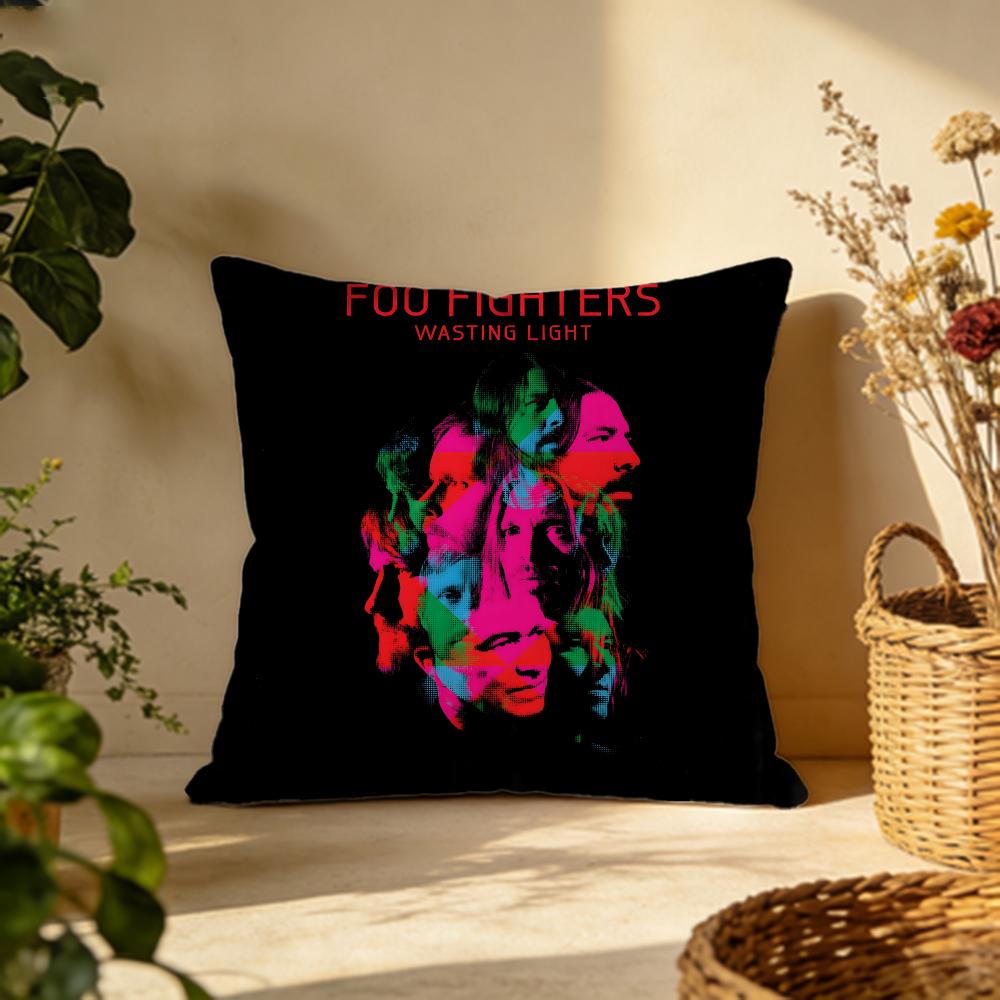 Fashion FFoo Fightersing Cushion Cover Versatile DoubleSided Pillow Case Fit for Sofa Bed Car Daily Decor