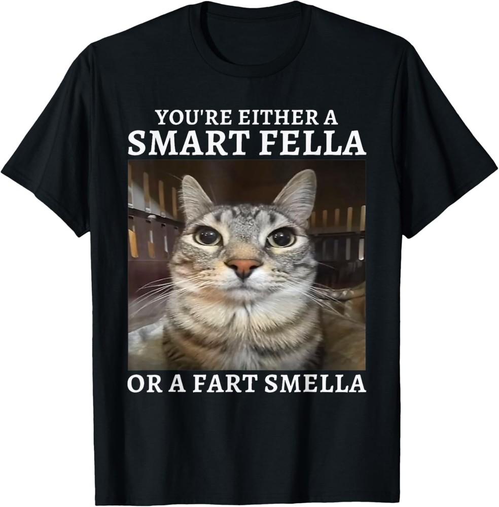 You re Either a Smart Fella or a Fart Smella Funny Cat Meme unisex T-Shirt Unisex T-Shirt XXXL