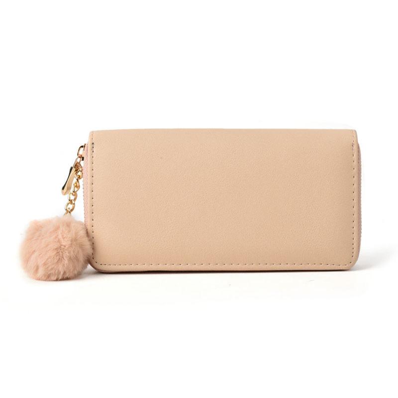 Autumn and winter candy color long wallet, solid color women's wallet card bag wallet