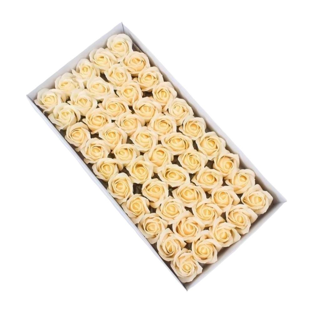 

50Pcs Handmade Soap Rose Flower Three Layer Rose Realistic Floral Artificial Rose Flowers Wreath Making Foam Rose Heads