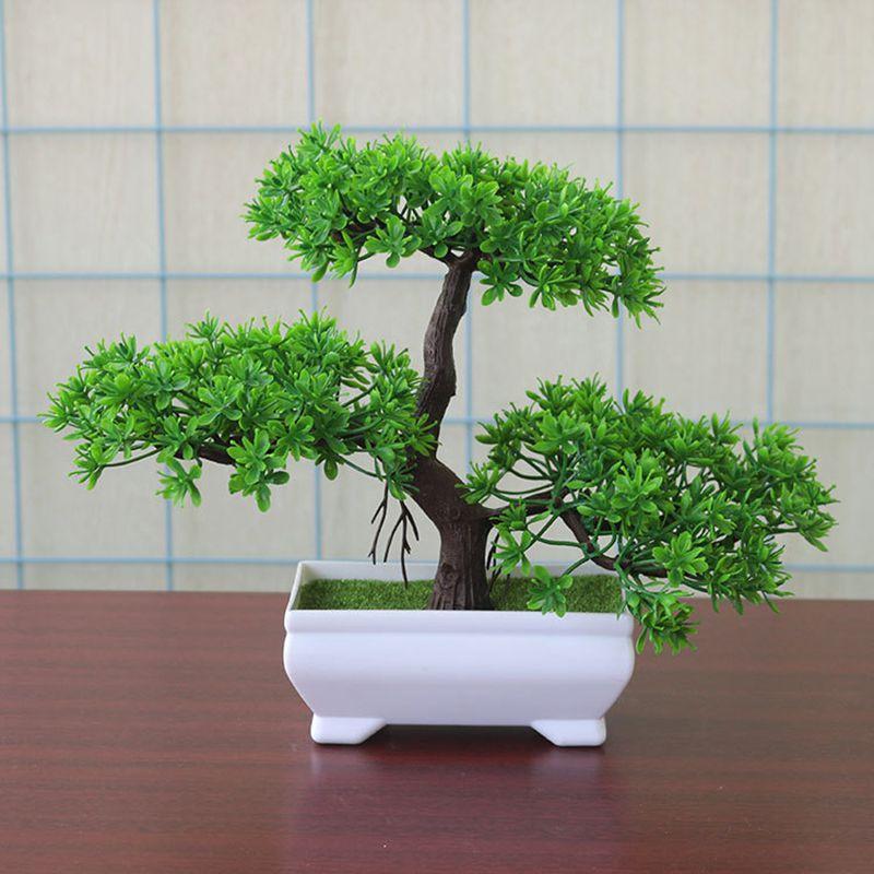 Lifelike Bonsai Simulation Artificial Plants In Chic Pots For Home And Office Decor
