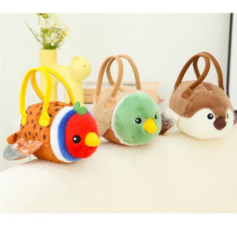 1Pcs Bird Lifelike Plush Backpack Soft Women Fashion Kawaii Shoulder Bag Cute Stuffed Crossbody Bag Parrot Plushie Handbag Gift
