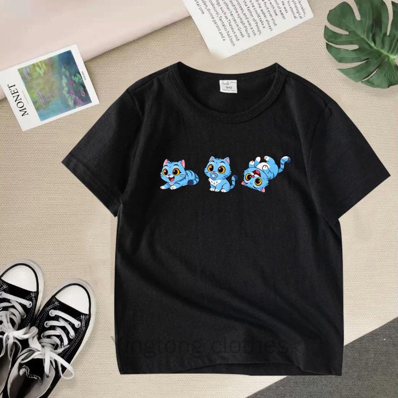 KPOP Demon Hunters Children Clothing Short Sleeve T-shirt Cute Tiger Harajuku Tshirt for Boys Girls