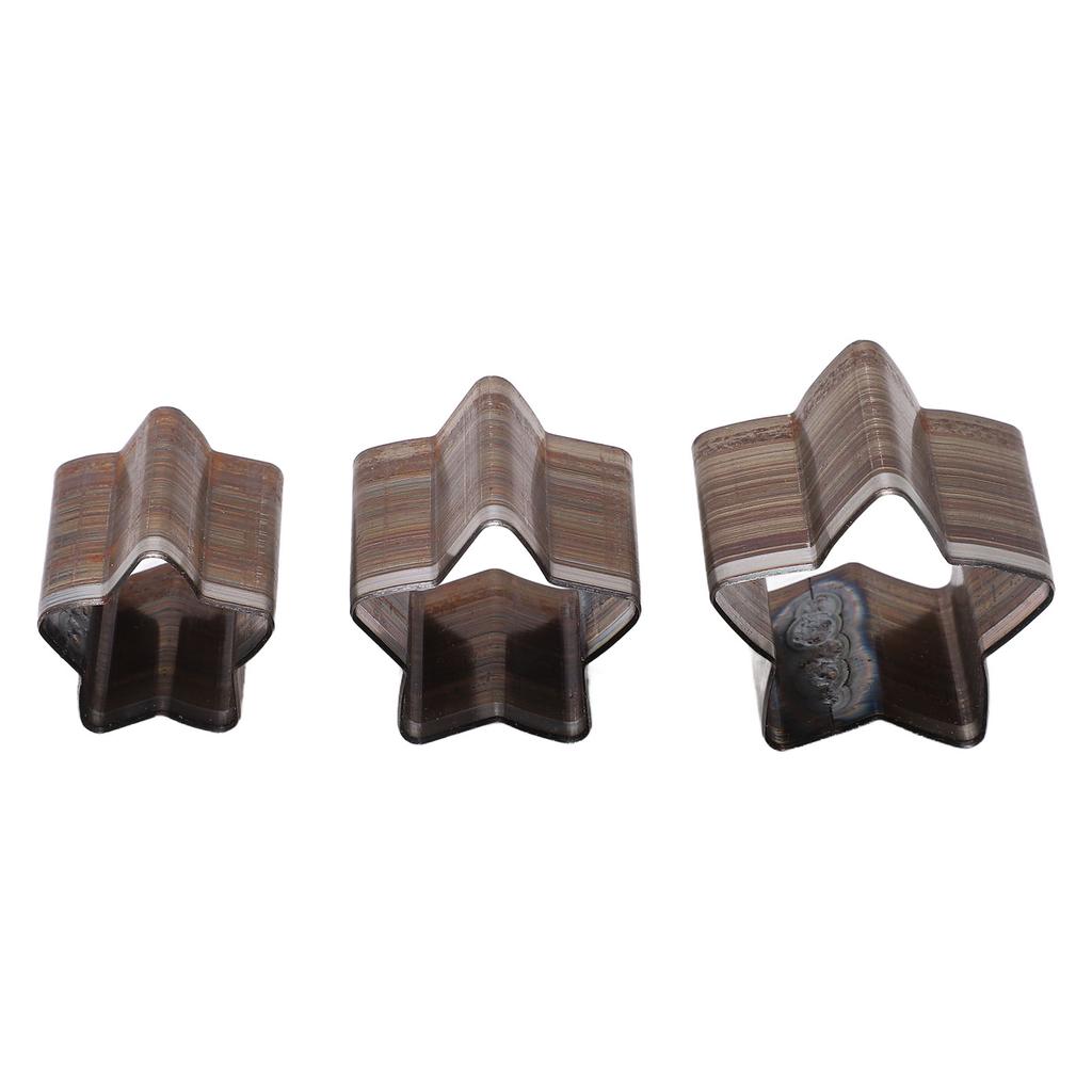 3 Stück Leder Stanzform Set 5-zackige Sternform Scharfer Legierter Stahl Leder Stanz- und Schneidform Kit