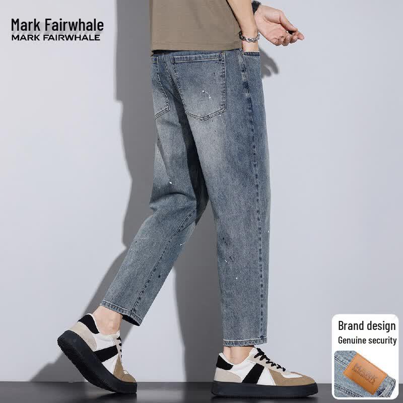 Mark Fairwhale Men's Summer Ink Splash Loose Straight Jeans