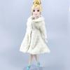 Lady Clothes Set for Barbie Doll Outfits Floral Slim Dress & Beige Fur Coat Parka For 1/6 Doll Accessories Toys For Children