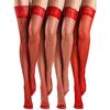 4/6/12 Pairs Fishnet Thigh High Stocking For Women Silicone Lace Top Sheer Over Knee Stockings
