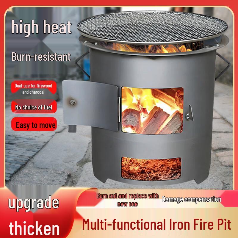 Versatile Wood-Burning Outdoor Stove