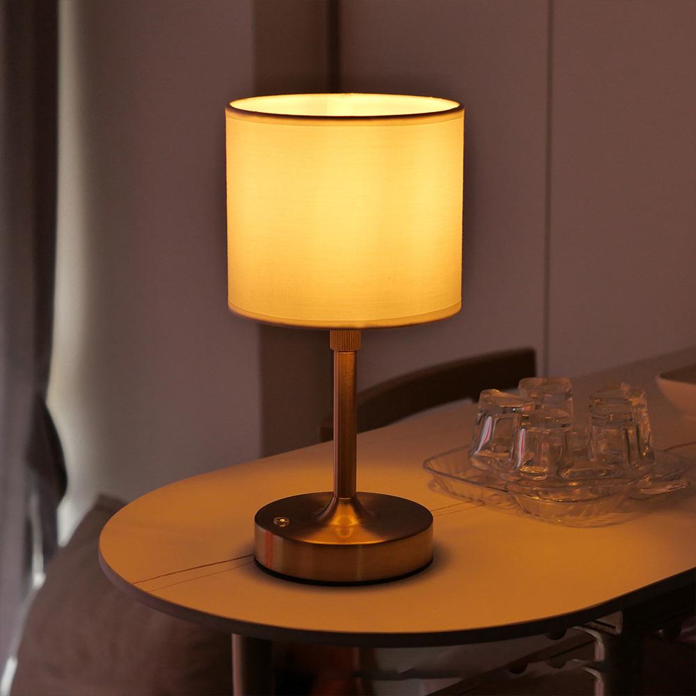 Fabric Desk Lamp Rechargeable Touch Table Light for Restaurant Hotel Room Bedside Decor Lighing