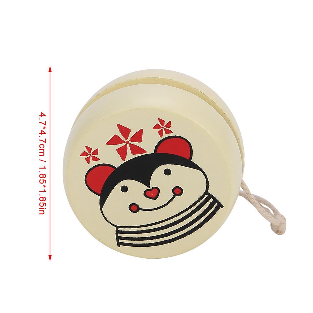 Cute Cartoon Pattern Wooden Yoyo Ball Toy Early Education Teaching Toy for Kid Child (Bee)