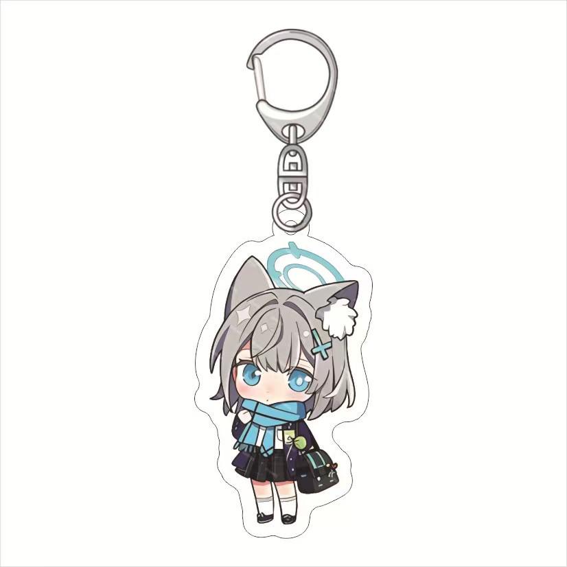 Blue Archive Hyakki Yako Keychain: Kasuga Tsubaki, Waraku Chisato, Kutada Itsuki Acrylic Pendant