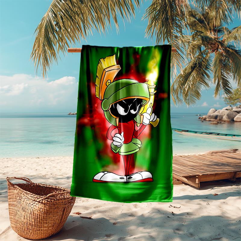 Beach Towel with Marvin the Martian1 Pattern - soft,absorbent,machine washable Lightweight&Modern,swimming,Travel Essentials