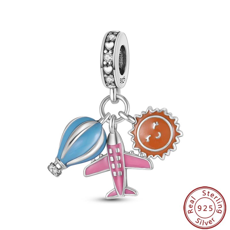 Air Balloon Series Copper Rocket Colorful Cute Romantic Charms Beads 3Mm Diy Fine Jewelry Making