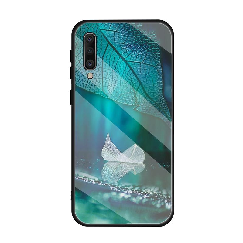 

Чехол из закаленного стекла с образцом листа для Samsung Galaxy A10S A10E A20S A20E A30S A40 A50S A60 A70 A80 A90 A6 A7 A8, чехол A10S