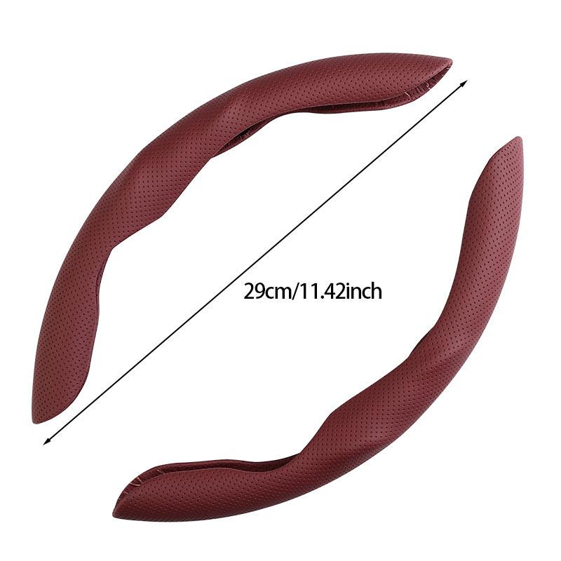 Short shaped Nappa Leather Steering Wheel Cover, Non Slip, Ultra-thin, Breathable, Safe, Universal Steering Wheel Cover Acc