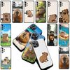 Roztomilý silikonový kryt s kapybarou pro Samsung Galaxy S22 S21 S20 FE Ultra Plus A07 A15 A16 A17 A25 A37 A57 + Pouzdro na telefon