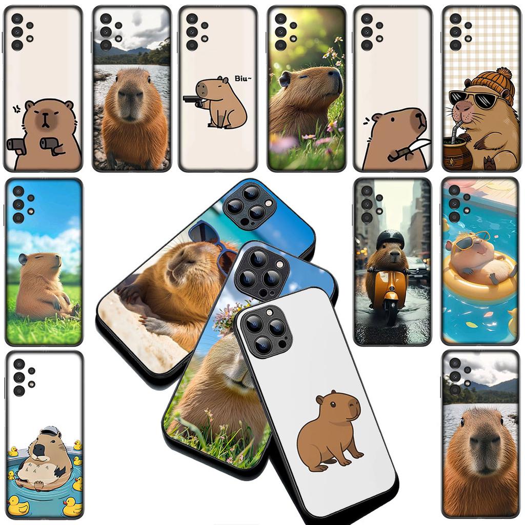 Lovely Capybara Silicone Cover for Samsung Galaxy A36 A55 A26 A05 A06 A14 A50 A51 A53 A54 A12 A13 A23 A35 Coque Phone Case