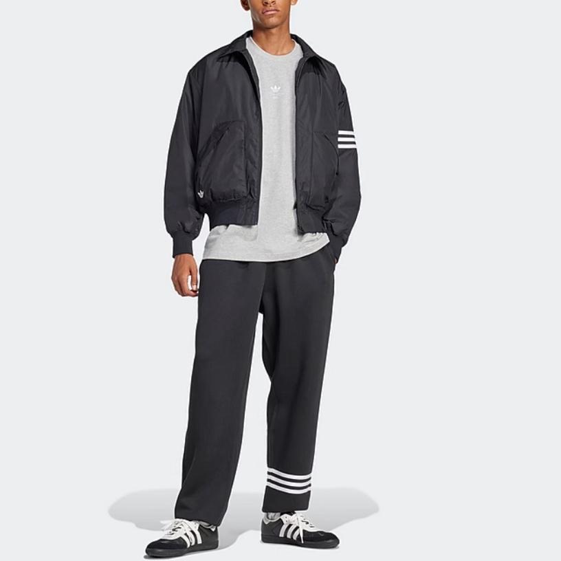 Adidas Originals Three Stripes Polo Short Sleeve Jacket Men Jacket Black JC9908