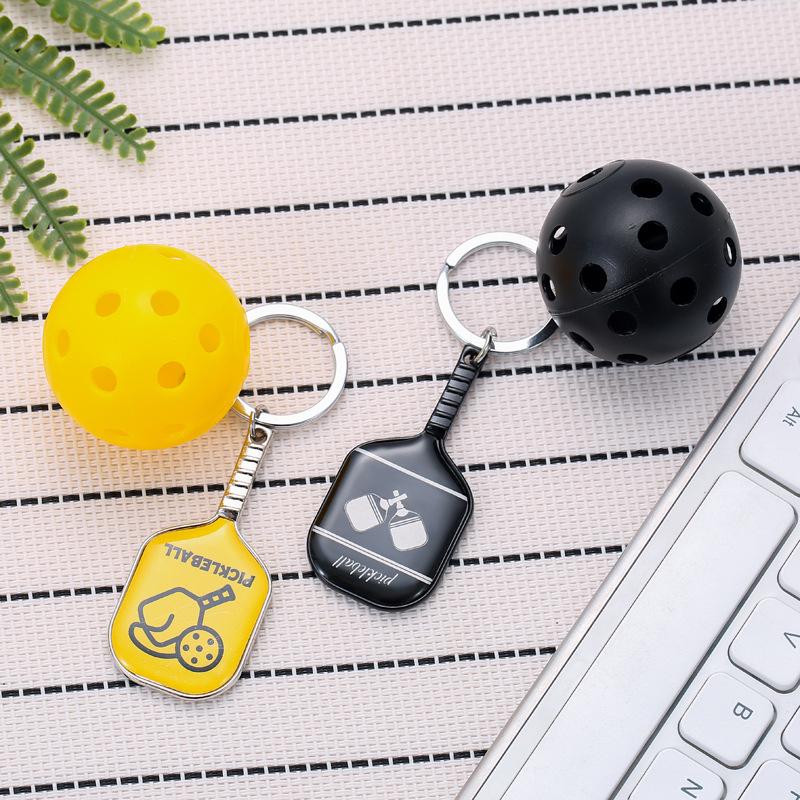 Zinklegierung Pickleball Schläger Schlüsselanhänger für Taschen Geldbörsen Autoschlüsselanhänger Niedlicher Mini Pickleball Sport Souvenir Schlüsselanhänger
