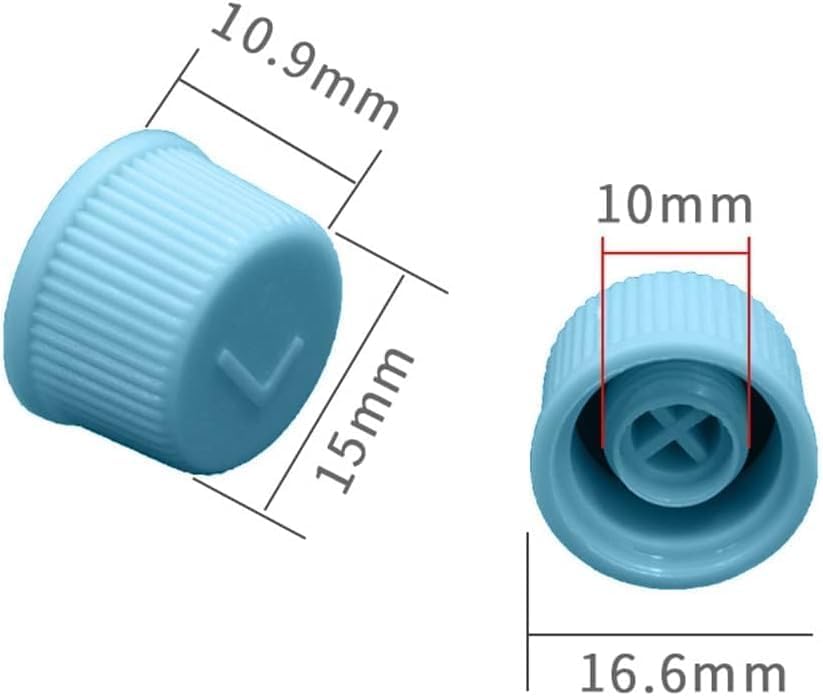 2 Blaue Ersatz-Ventilkappen für Hoch-/Niederdruck - Auslaufsicher R134a AC