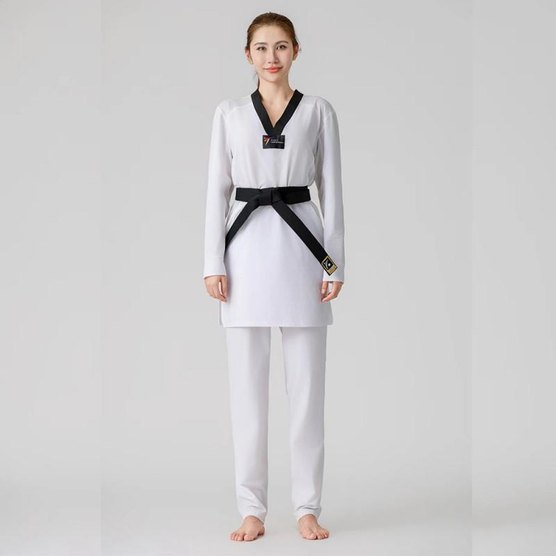 Kids Adult Unisex Taekwondo Uniform Long Sleeve Pants 4-Way Stretch Spandex Performance Training Gi
