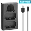 Neewer Dual USB Charger for Sony NP-FZ100 Battery For Sony ZV-E1, FX3, FX30, A1, A9 II, A7R V, A7S III, A7 IV, A6600, A7C Camera