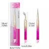 Double-Ended Eyelashes Extension Tweezers Makeup Tools Nail Art Tweezers With Silicone Pressing Head Nail Stickers Pick Up Clip